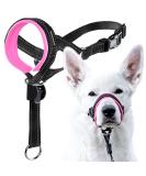 Goodboy Dog Halter with Service Belt - Padded Leash Solution for Small to Large Dogs - Size 1 (Pink) & Black Nylon - Prevents Pulling - Buy Online on GoSupps.com