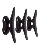 Nautical Black Cast Iron Boat Cleat Wall Hooks, 3.5 Inches, Set of 3 - Buy Online on GoSupps.com