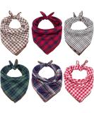 Remifa Dog Bandana 6PCS - Birthday Gift Washable Plaid Printing Bib Double Reversible Scarf Adjustable Accessories for Dogs and Cats - Buy Online on GoSupps.com