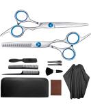 Professional Hair Cutting Scissors Set - 11 Pcs Stainless Steel Barber Scissors for Women and Men - Buy Online on GoSupps.com