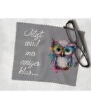 Color Wuselei Owl Gray Microfiber Glasses Cleaning Cloth | 15x18 cm | Funny Optician Quality | International Shipping - Buy Online on GoSupps.com