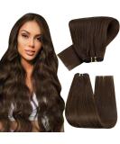 Buy Hetto Real Hair Whip Extensions - Dark Brown #4 Remy Human Hair Extensions (100g 55cm) for Luxurious Volume - Buy Online on GoSupps.com