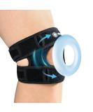 Patella Knee Brace - Adjustable Support Strap with Gel Pad for Pain Relief | Ideal for Meniscus Tear Arthritis & Tendonitis - One Size Black - Buy Online on GoSupps.com