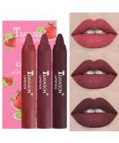 3-Piece Waterproof Matte Lipstick Set - Adjustable Lip Kit | Permanent Non-Stick Cup Gloss in Sexy Nude Colors - Buy Online on GoSupps.com