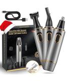2023 Professional Upgrade Rechargeable Nose Hair Trimmer for Men - Painless Dual Edge Blades, IPX7 Waterproof in Grey Gold - Buy Online on GoSupps.com