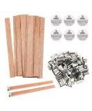 BENBO 154Pcs 5.1 X 0.5 Inch Wood Candle Wicks Set for DIY Candle Making Craft - Smokeless Crackling Natural Wicks with Iron Stand and Warning Labels - Buy Online on GoSupps.com