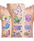 CHARLENT Glitter Butterfly & Mermaid Tattoos for Girls - 240 Pcs Temporary Tattoos for Birthday Party Favors - Buy Online on GoSupps.com
