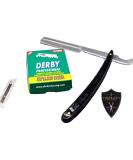 Hairlich Knife Set for Wet Shaving | Classic Beard Razor with Changeable Derby Blades | Precision Shaving for Men - Buy Online on GoSupps.com