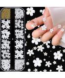 3D Flower Nail Art Charms - 250pcs White Rhinestones Kit for Manicures - Nail Accessories for Women and Girls - Buy Online on GoSupps.com