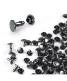 200Sets 6mm Double Round Cap Leather Rivets  Tubular Metal Rivets Spikes Studs  Leather Rivets for Leather Key Fob Clothing Pets Collar Boots Bags Belt Repair and Decoration (Gun Black) 6mm Black - Buy Online on GoSupps.com