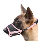 Heele Adjustable Nylon Muzzle for Dogs | Breathable Safe & Comfortable for Small & Medium Dogs | Prevents Biting Chewing & Barking (Large Pink) - Buy Online on GoSupps.com