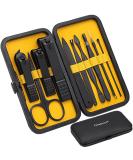 Glamne 10-in-1 Manicure Set | Professional Stainless Steel Nail Clippers & Care Tools | Travel-Friendly Leather Case | Yellow - Buy Online on GoSupps.com