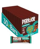 Perkier Salted Caramel & Dark Chocolate Snack Bars (30 Pack) - Vegan, Gluten Free, High Protein, High Fibre, Lower Sugar, Lower Calorie, No Palm Oil - 30 Count - Buy Online on GoSupps.com