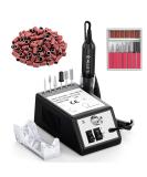 Professional Nail Drill Machine 20000 RPM Efile Kit for Acrylic Gel Nails - 6 Bits, 106 Sanding Bands - Black - Buy Online on GoSupps.com