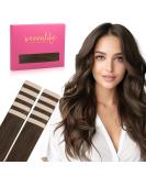 Chocolate Brown Tape In Hair Extensions - 10 Pcs 20g 25cm - Real Hair Invisible & Smooth | Best Quality Tape Extensions for Girls - Buy Online on GoSupps.com