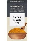 GOURMICO Garam Masala A Blend of Coriander Cinnamon Ginger Cumin & Cardamom. An Ideal Spice for Stews Curries and Soups. Suitable for Vegetarians and Vegans 50g Pack Dark Grey/White - Buy Online on GoSupps.com