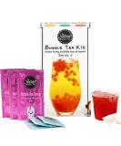 Fruit Bubble Tea Kit Gift Box | 3 Servings | Passion Fruit Syrup, Strawberry Popping Boba, Tea Bags & Paper Straws | THE TEASHED - Buy Online on GoSupps.com