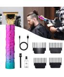 Professional Hair Clippers for Men - Rechargeable T-Blade Trimmer with 4 Guide Combs | Zero Gapped Haircut | Perfect Gift for Father's Day - Purple - Buy Online on GoSupps.com