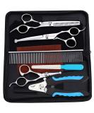 Freewindo Dog Grooming Kit - Round Tip Scissors & Stainless Steel Clippers - 6 in 1 Pet Grooming Set for Dogs and Cats - Buy Online on GoSupps.com
