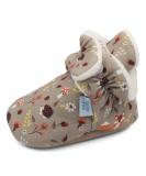 Dotty Fish Cotton Baby Booties | Suede Sole, Warm Fleece Lining | Non-Slip Pram Shoes for Boys, Girls & Unisex | Winter First Shoes 6-12 Months Brown Woodland Animals - Buy Online on GoSupps.com
