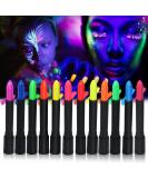 Shop Gleemen UV Bodypainting Set - 12 Colors Neon UV Make-Up for Kids | Washable Face Paint Stickers & Body Color Pens for Halloween & Carnival - Buy Online on GoSupps.com