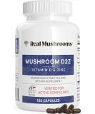 Real Mushrooms Zinc Supplements for Adults (120ct) - Immune Support with Chaga & Reishi - Vegan, Gluten-Free, Non-GMO - Mushroom Zinc Capsules - Buy Online on GoSupps.com