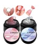 U-shinein 2x15ml Solid Nail Glue Gel - Acrylic & Press-On Nail Tips Translucent Pink & Transparent for Nail Art Manicure - Buy Online on GoSupps.com