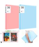 UPINS A3 Diamond Painting Storage Book 2Pack - 30 Pages Portfolio Presentation Folder for Diamond Art Kits - Clear Pockets - 11.8 X 15.7 inches - Blue and Pink - Buy Online on GoSupps.com