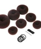 Donut Hair Bun Maker 7 Pieces, Teenitor Ring Style Bun Maker Set with Hair Bun Makers (1 extra-large, 2 large, 2 medium and 2 small), 5 pieces Hair Elastic Bands, 20 pieces Hair Pins, Dark Brown A-Brown - Buy Online on GoSupps.com