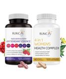 Women's Health Supplement Bundle - 4-in-1 Soy Isoflavones Cranberry & Grape Seed Antioxidants (30 Day Supply) - Boost Health & Wellness - Buy Online on GoSupps.com