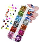 Holographic Nail Glitter Sequins 12 Colors | 3D Flake Nail Art Supplies for Decoration | Shiny Sparkle Designs for Acrylic Manicures - Mickey Charms - Buy Online on GoSupps.com