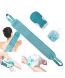3Pcs Exfoliating Body Scrubber Set - Back Scrubber, Bath Glove, and Loofah Sponge - Deep Cleanse for Men and Women - Buy Online on GoSupps.com