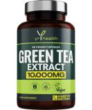 Vegan Green Tea Extract Capsules 10,000mg - Metabolism Booster for Weight Loss - 60 Vegan Capsules - UK Made by YrHealth - Buy Online on GoSupps.com