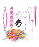 2Pcs Hair Band Remover Cutter & 6Pcs Hair Styling Tool Kit with 760Pcs Color Hair Ties for Girls & Women - Buy Online on GoSupps.com