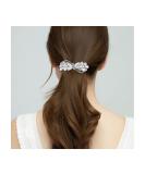 EVER FAITH Bridal Crystal Hair Barrette Clip | Rhinestone Waterdrop Bow Bowknot Hair Accessory for Women - Clear Silver-Tone - Buy Online on GoSupps.com
