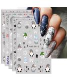 JMEOWIO Glitter Christmas Nail Stickers - 10 Sheets Snowflake Xmas Winter Holiday Deer Design Decals for Nail Art - Buy Online on GoSupps.com