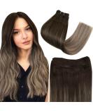 Easyouth Double Weft Ombre Brown to Blonde Human Hair Extensions 16 Remy - 80g 3-Weft Set #2/6/18 - Buy Online on GoSupps.com
