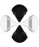 Velvet Triangle Powder Puffs Set - Reusable Makeup Sponge for Foundation, Powder, and Concealer - 4pcs Black White Applicator Kit - Buy Online on GoSupps.com