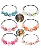 6 PCS Flower Crown for Women Girls Flower Headbands Flower Girl Headpiece Bride Bridesmaid Wedding Headdress Boho Flower Head Bands Hair Wreath Accessories Tiara for Little Girls Baby Toddler - Buy Online on GoSupps.com