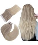 Easyouth Blonde Balayage Tape in Hair Extensions 16 40g 20Pcs Skin Weft Real Human Hair Glue in Ombre #18/22/60(Nordic) - Buy Online on GoSupps.com