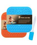 Lick Mat for Dogs - Slow Feeder & Anxiety Relief Pad | 2 Pcs Lick Pad for Peanut Butter, Treats & Yogurt | Suction Cups for Bathing, Grooming & Training | Calming Mat for Pets - Buy Online on GoSupps.com