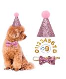 Dog Birthday Hat- Pet Birthday Hat and Bow Tie Collar Set with Number Reusable Puppy Cat Headwear Caps Costumes Party Decorations Accessories (Pink) - Buy Online on GoSupps.com
