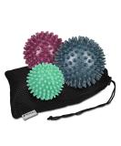 Navaris 3x Hedgehog Massage Balls Set - Foot Hand & Back Massage - Medium & Hard Fitness Balance Balls for Relief - Buy Online on GoSupps.com