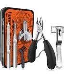 Senior Toenail Clippers for Thick Nails + Nose Hair Trimmer & Ear Wax Cleaner Set - 7Pcs - Buy Online on GoSupps.com