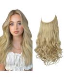 SARLA Hair Extension 18 Inch Curly Wavy Invisible Wire Hairpiece | Natural Blonde Synthetic Hairpieces for Women | Heat Resistant Fiber | Adjustable | Pack of 1 - Buy Online on GoSupps.com