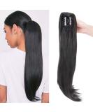 Ponytail Extension with Bracket | Heat-Resistant Micro-Wavy Hair 22 Natural Black Premium Quality Hair Stretch | International Shipping - Buy Online on GoSupps.com