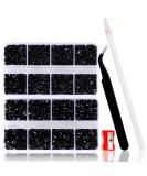 QPRETTY DU Black Rhinestones Set - 10400PCS Jelly Resin Flatback Non Hotfix Crystals for Nails, Crafts with Sharpener, Tweezer, and Picker Pen - Buy Online on GoSupps.com