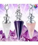 Shop Fortune-Telling Watch X3: Rock Crystal Amethyst & Pink Quartz Pendulum - Natural Stone Radiesthesia Tool - Buy Online on GoSupps.com