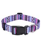 Mihqy Adjustable Soft Dog Collar - Bohemian Flower & Geometric Design for Small Medium & Large Dogs | Purple Bohemia L (Neck 38-63 cm) - Buy Online on GoSupps.com