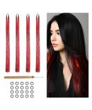 800 Real Red Glitter Hair Strands - 120cm Tinsel Hair Extensions for Fairy Hair - Ultimate Sparkle Kit - Buy Online on GoSupps.com